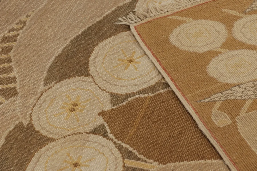Oversized Vintage Arts & Crafts Rug in Morris Lilly Motifs