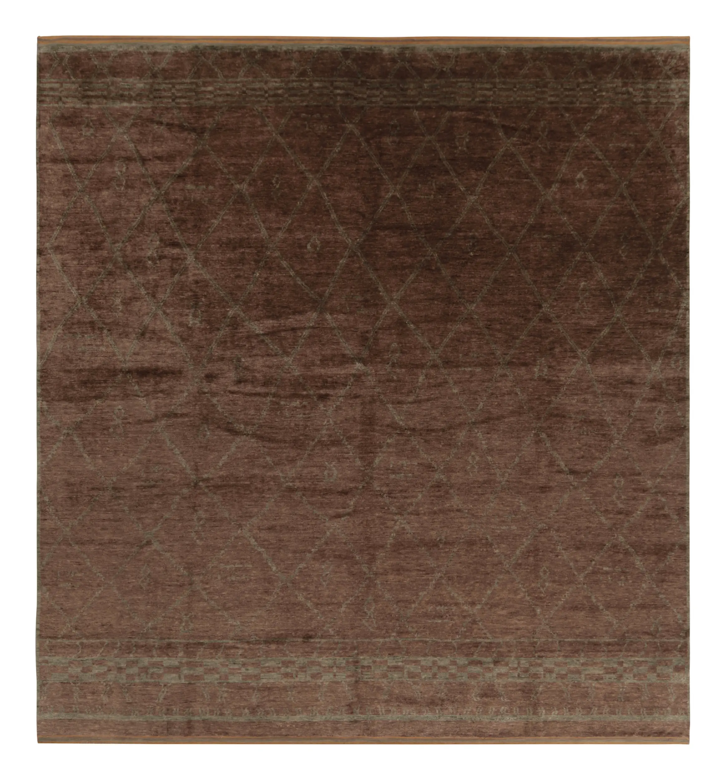Modern Moroccan Tribal Square Rug