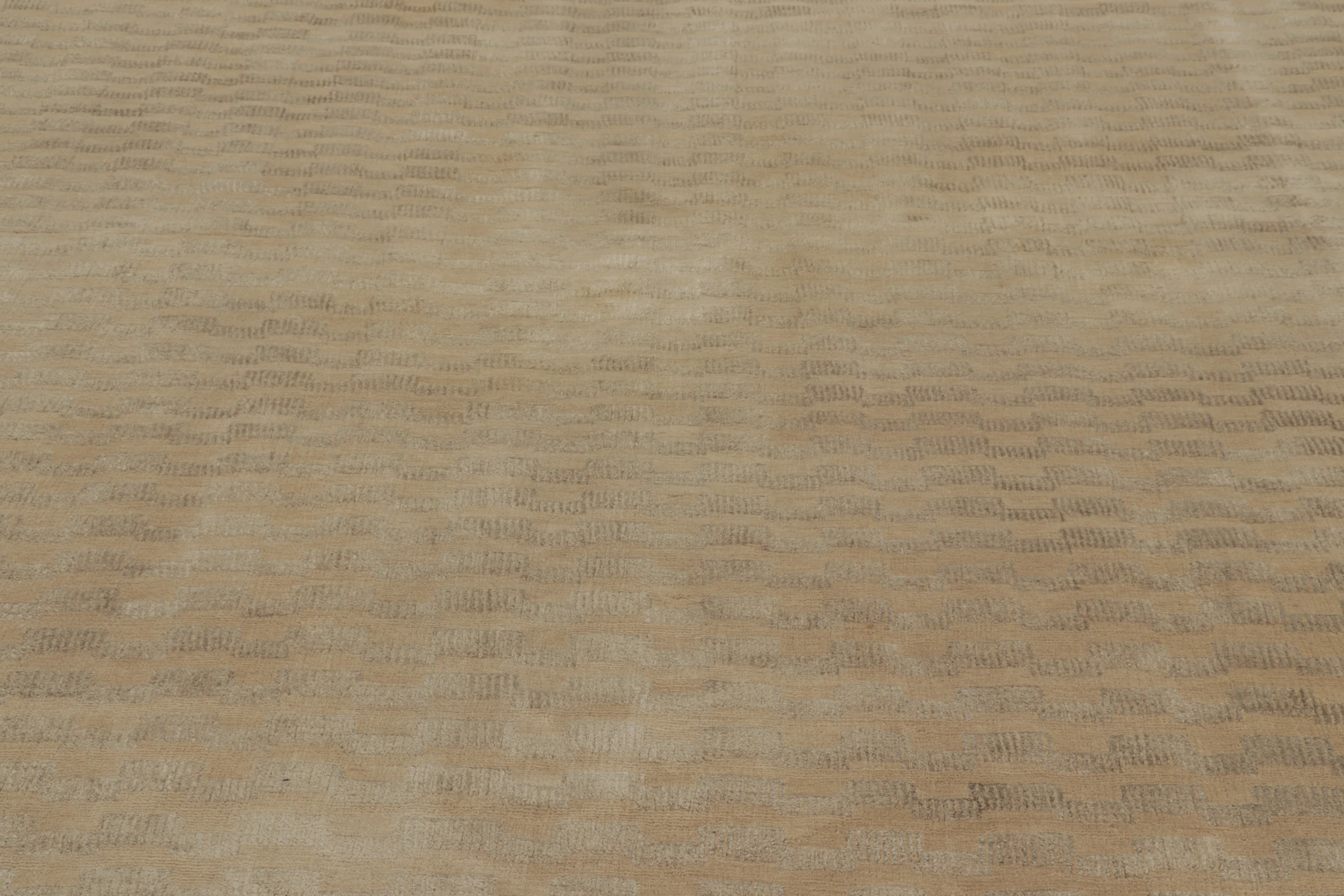 Art Deco Rug, Beige with Minimalist Geometric Patterns