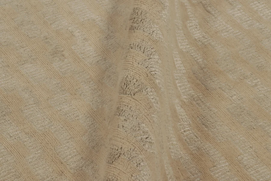 Art Deco Rug, Beige with Minimalist Geometric Patterns