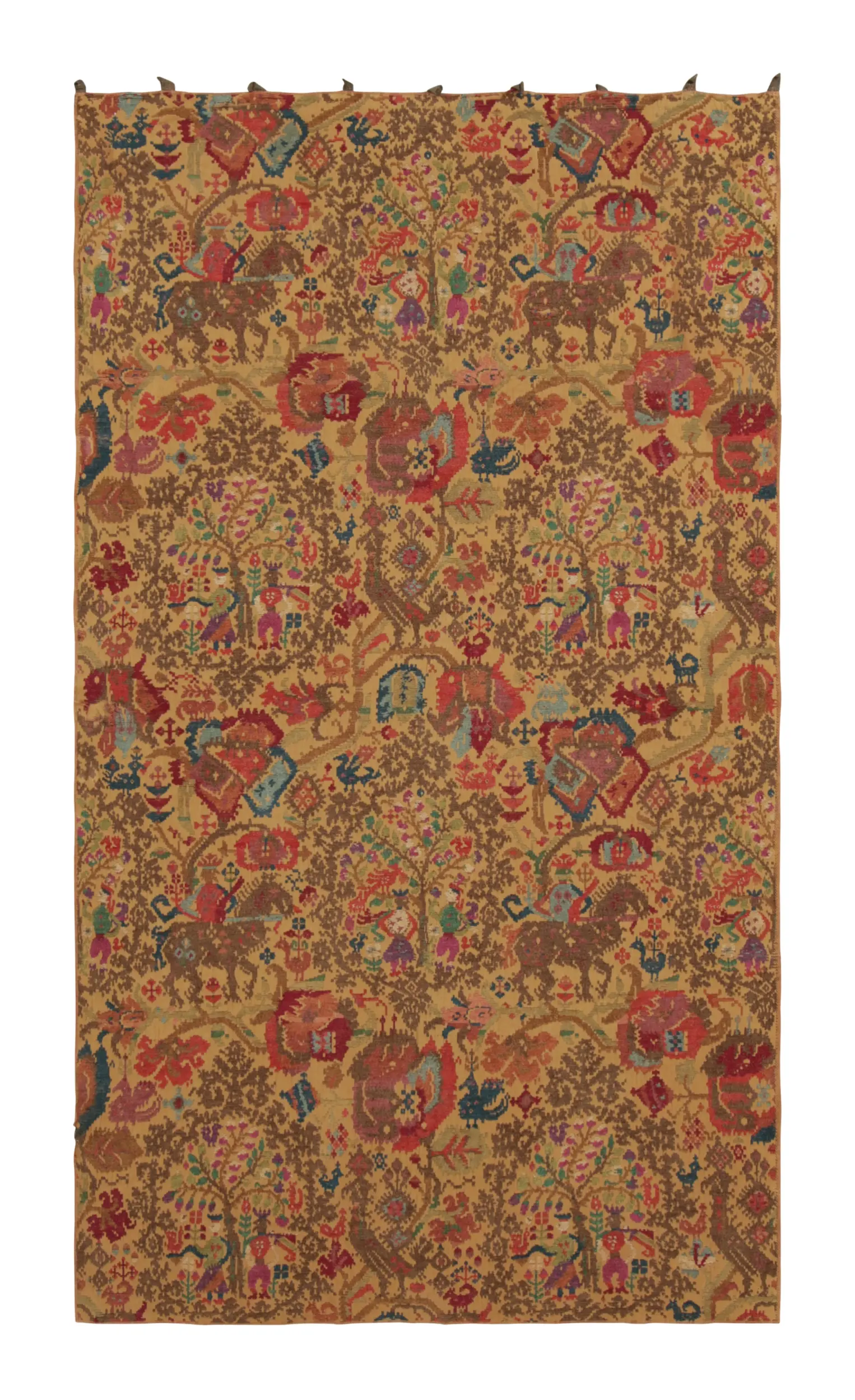 Vintage Scottish Textile Fragment, Horse Pictorials