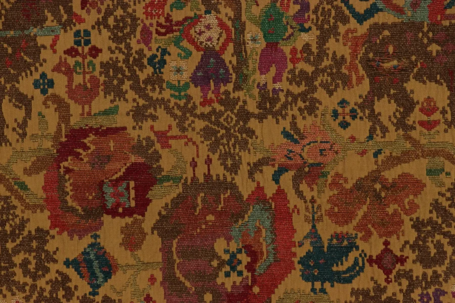 Vintage Scottish Textile Fragment, Horse Pictorials