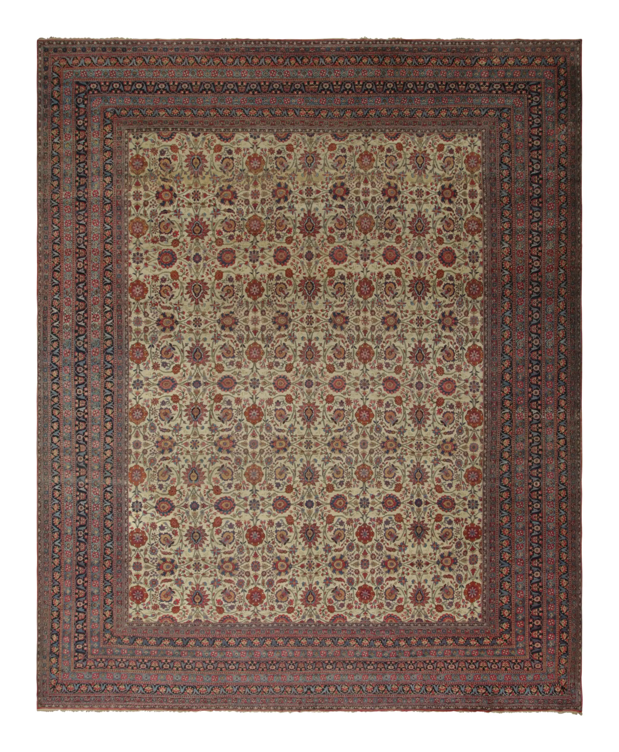 Oversized Antique Persian Floral Rug