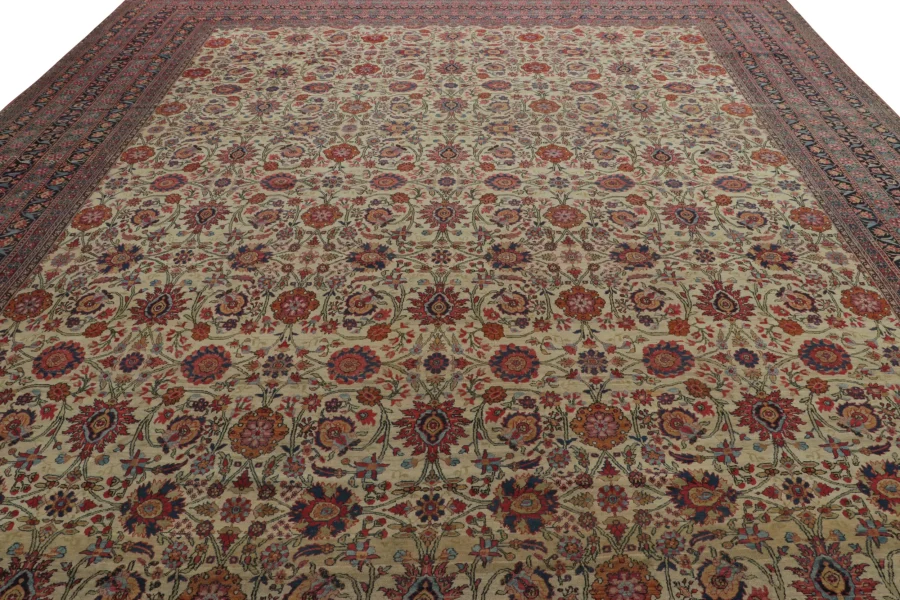 Oversized Antique Persian Floral Rug