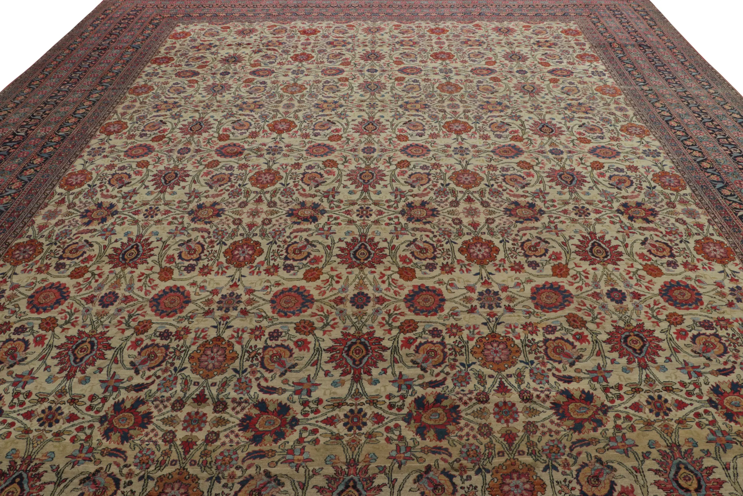 Oversized Antique Persian Floral Rug