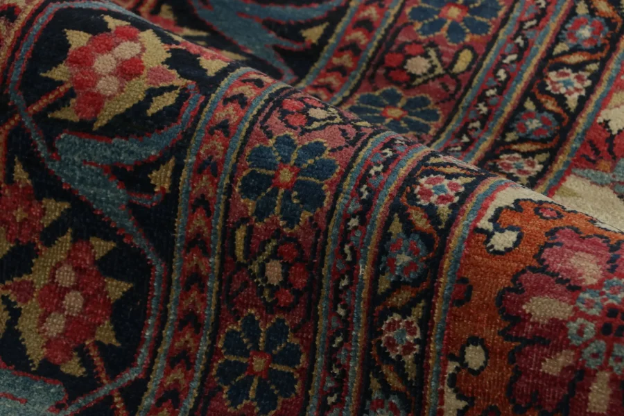 Oversized Antique Persian Floral Rug
