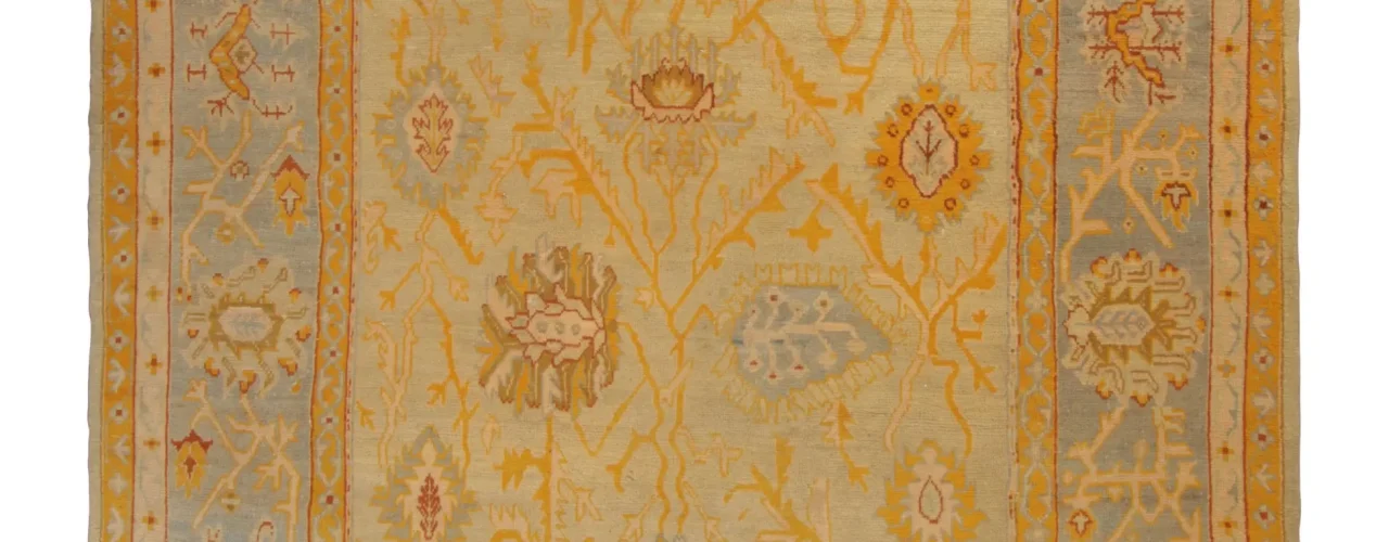 Rare Antique Oushak Floral Rug