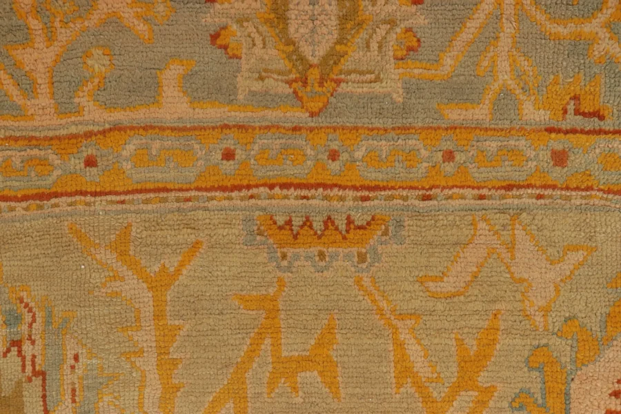 Rare Antique Oushak Floral Rug