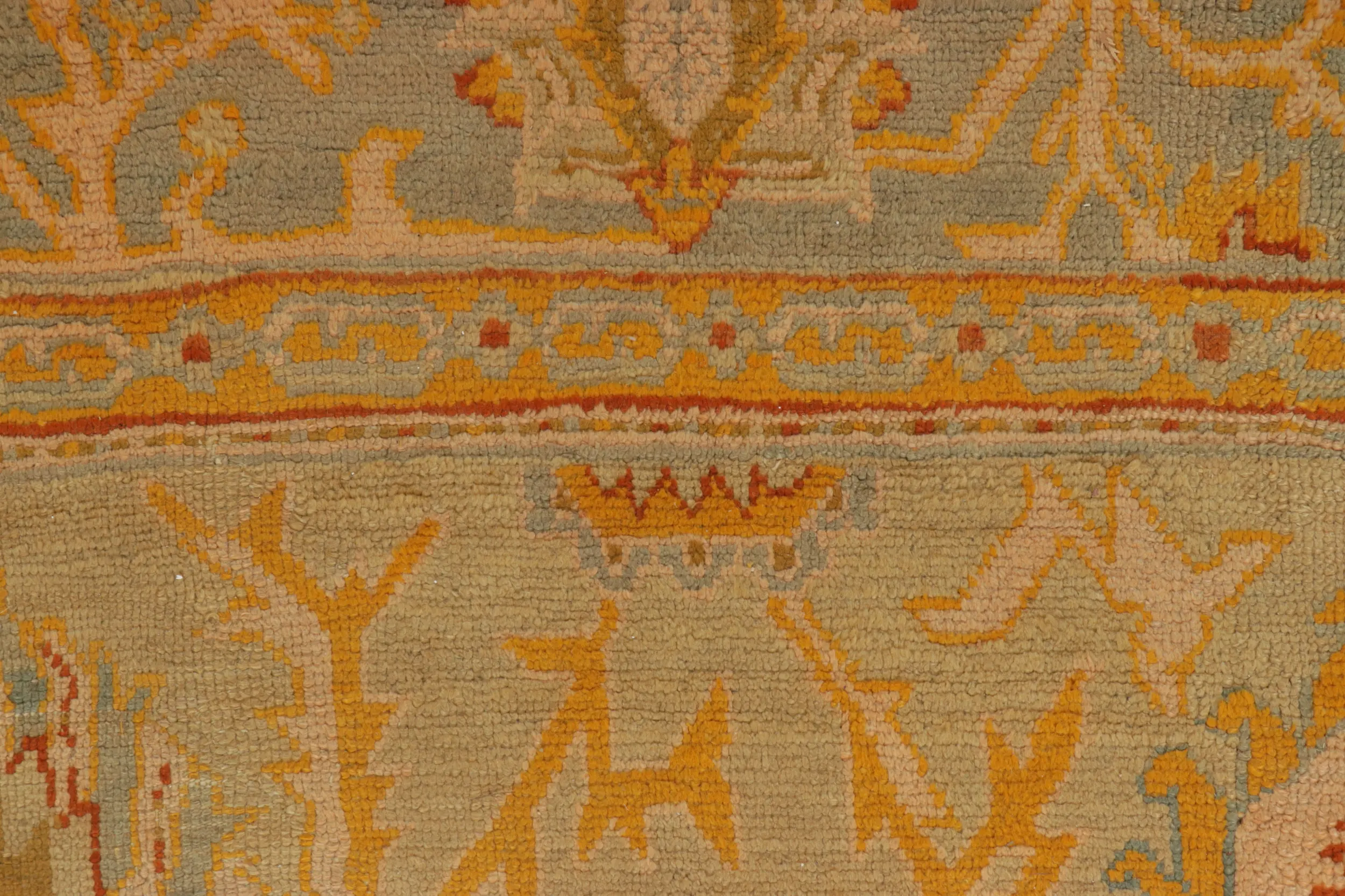 Rare Antique Oushak Floral Rug