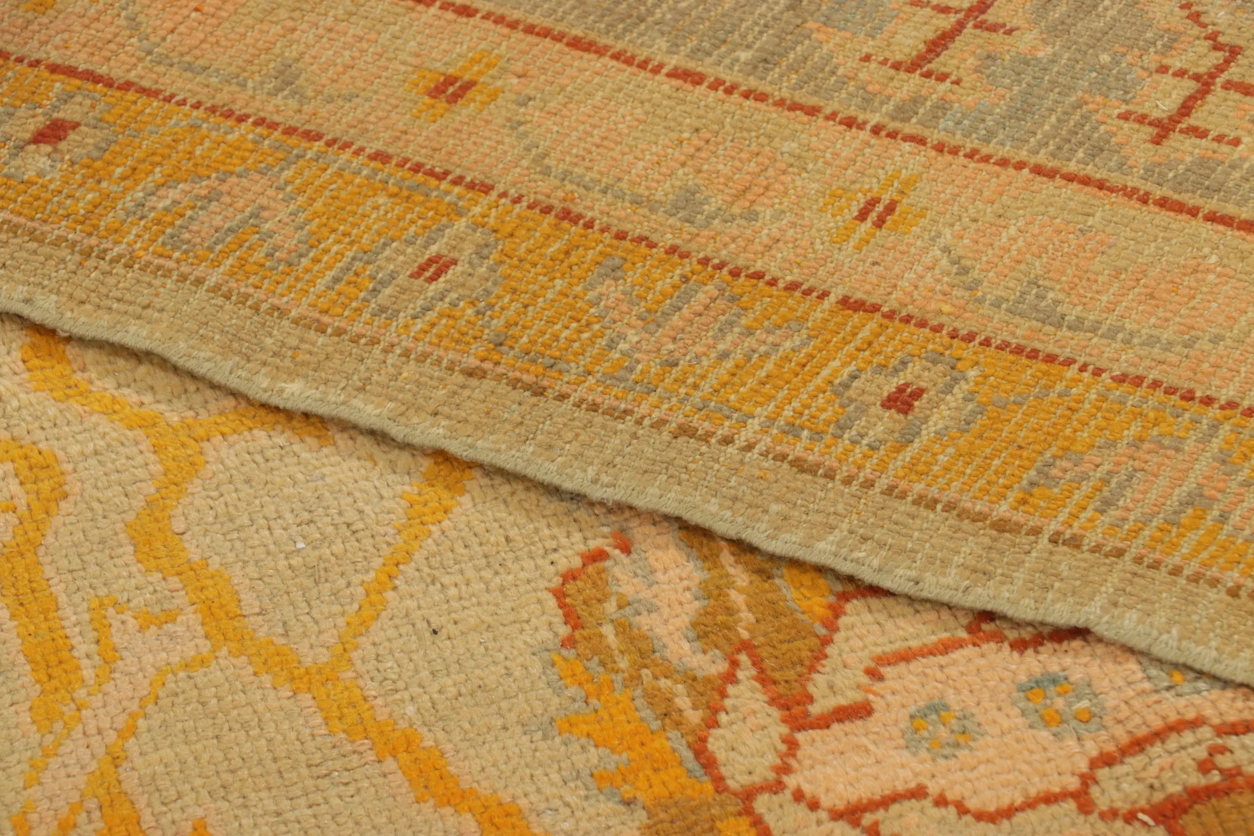 Rare Antique Oushak Floral Rug