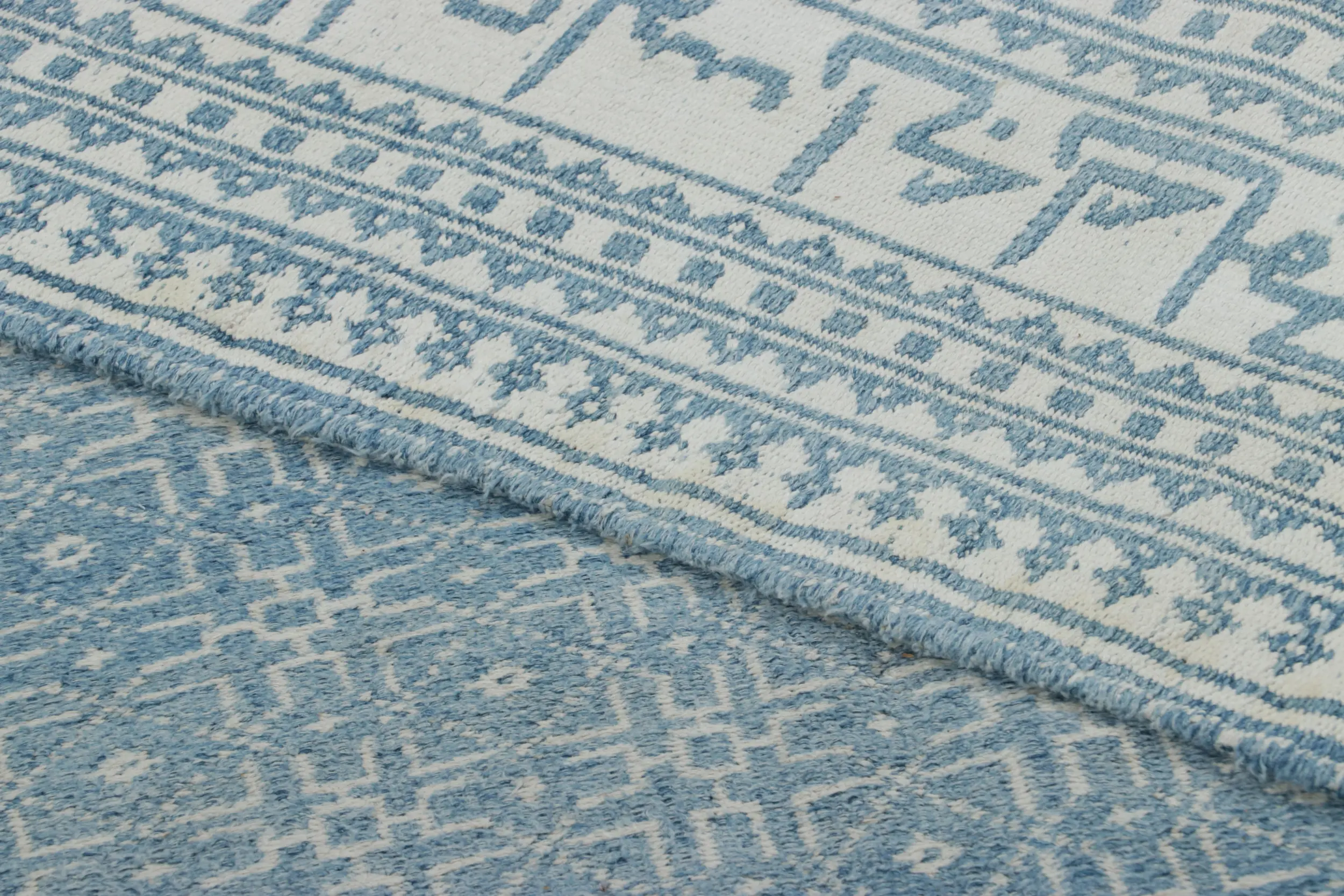 Vintage Persian Mazandaran Geometric Runner Kilim