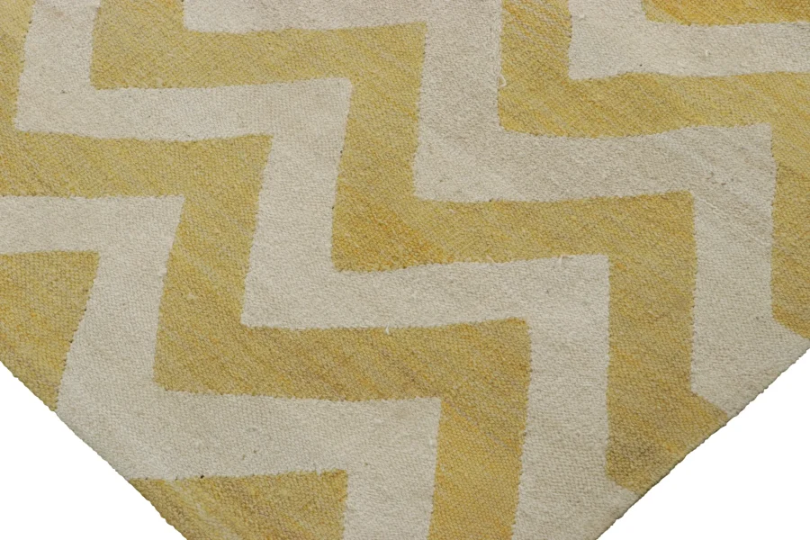 Vintage Egyptian Kilim Rug, Gold Chevrons