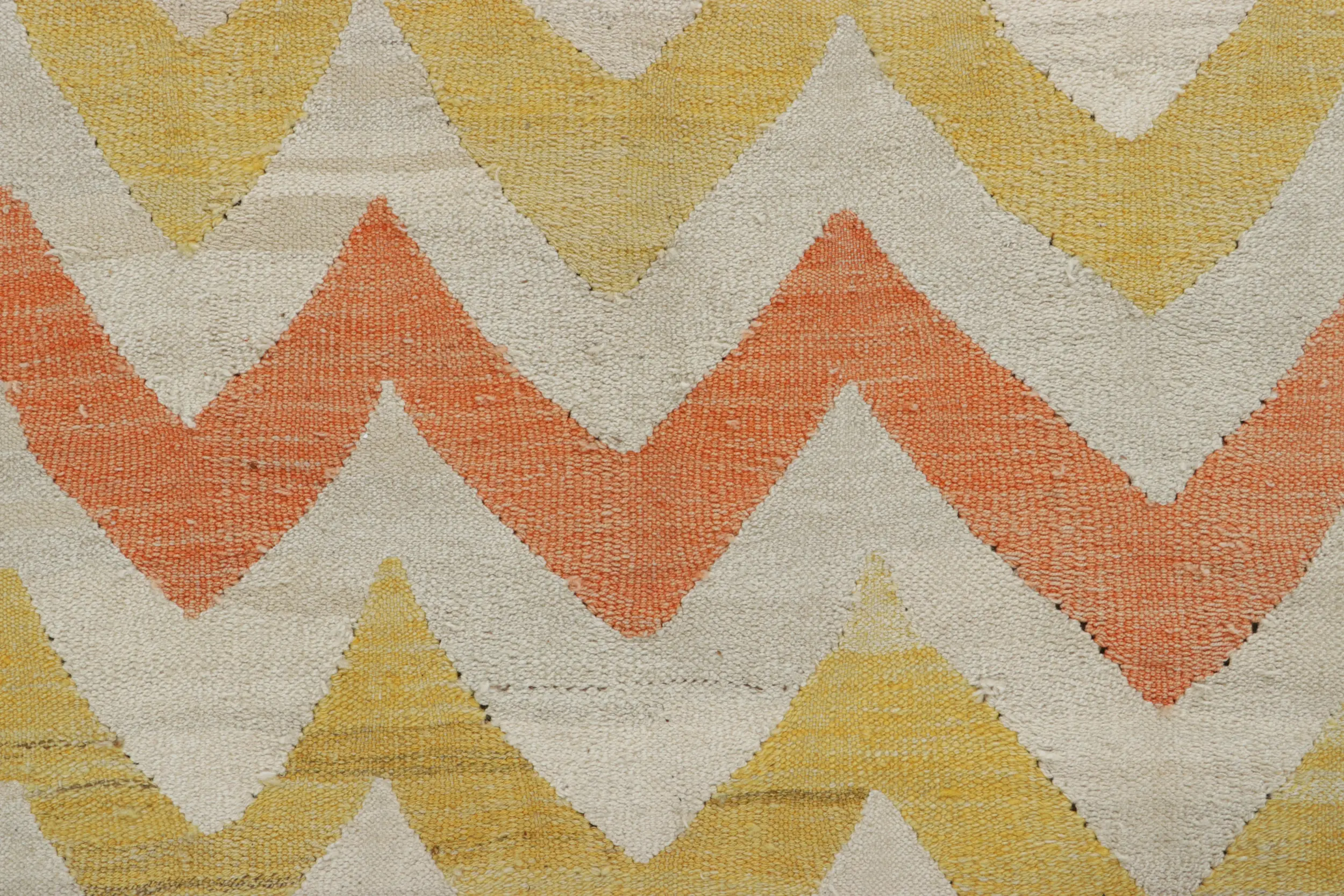 Vintage Egyptian Kilim Rug, Gold Chevrons
