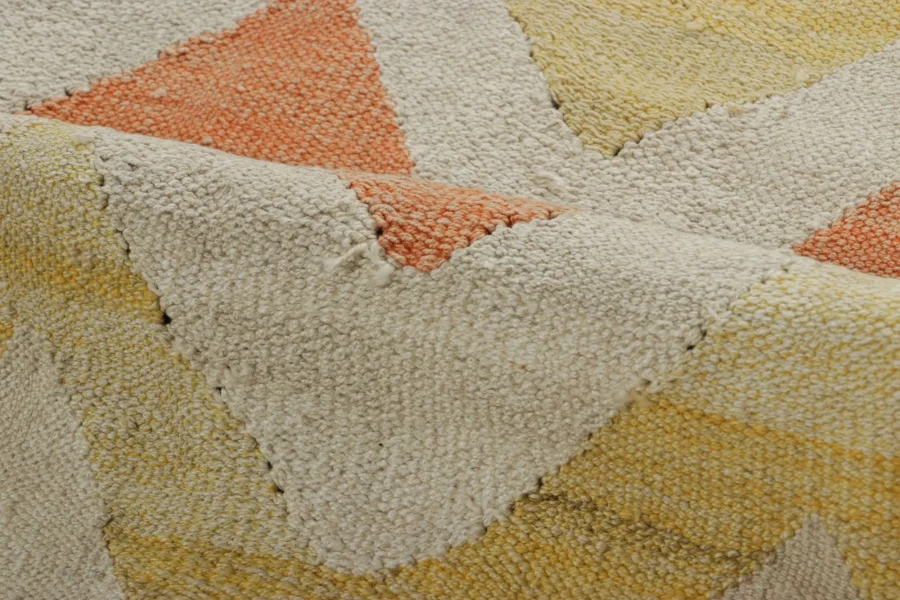 Vintage Egyptian Kilim Rug, Gold Chevrons