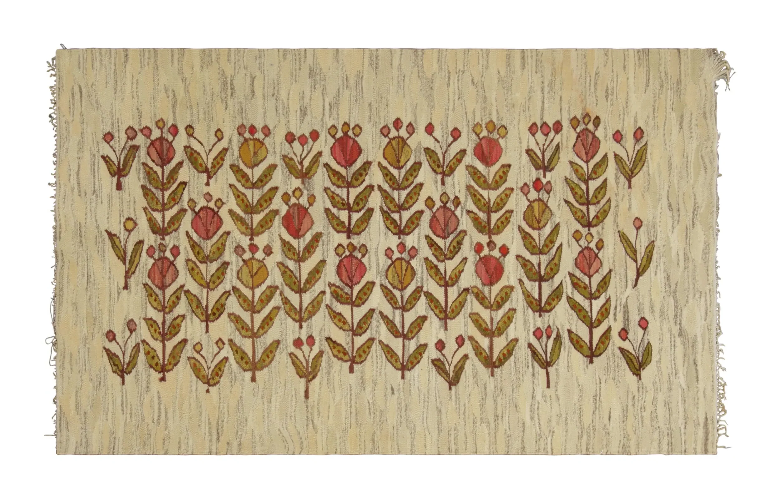 Vintage Egyptian Kilim Rug, Florals