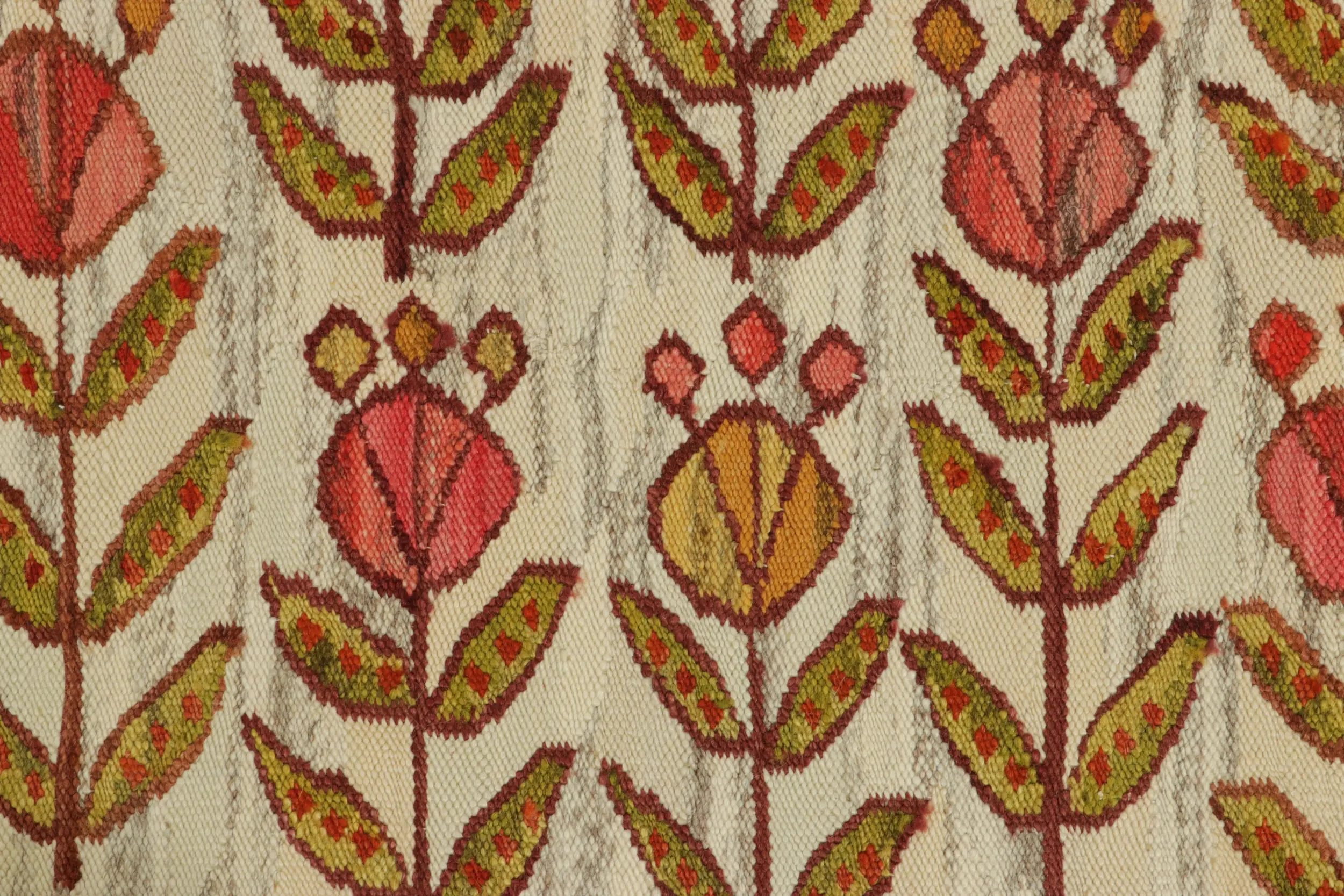 Vintage Egyptian Kilim Rug, Florals