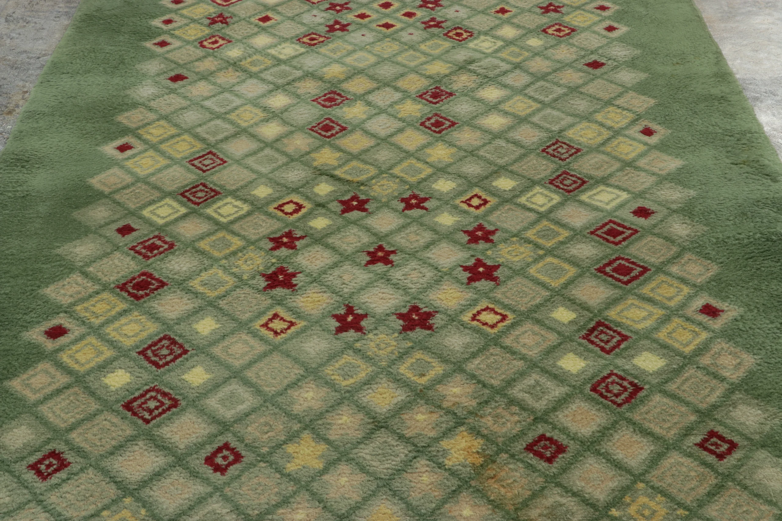 French Art Deco Geometric Runner Rug