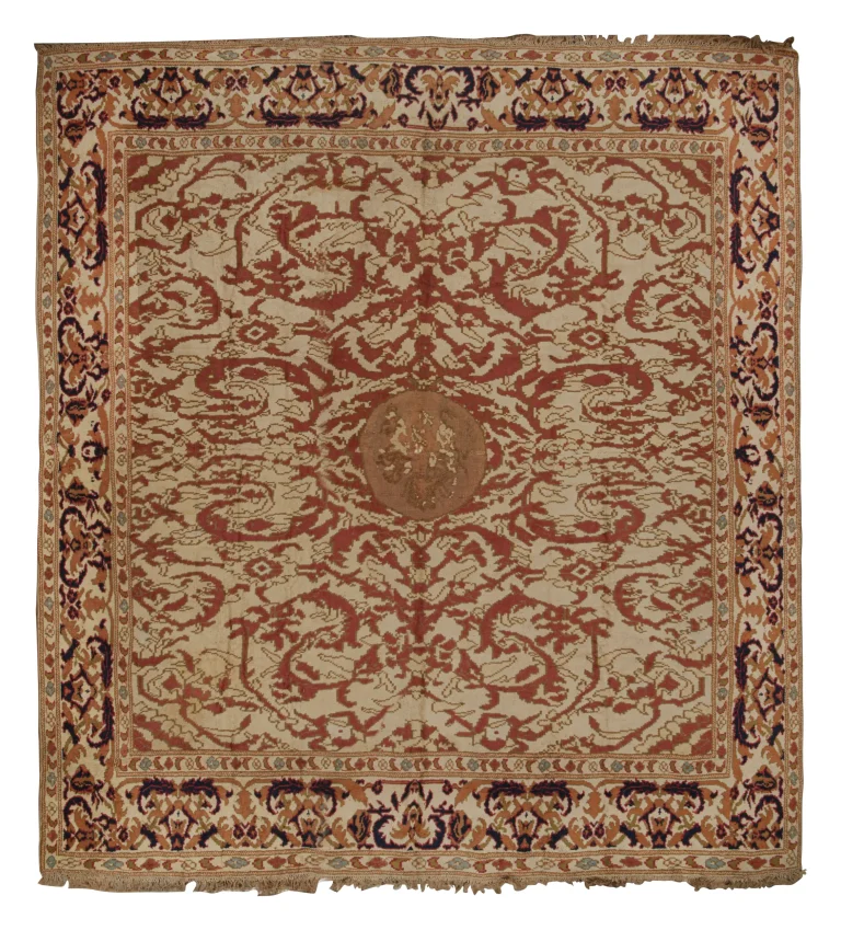 Antique Spanish Needlepoint Rug, with Geometric Patterns, from Rug & Kilim