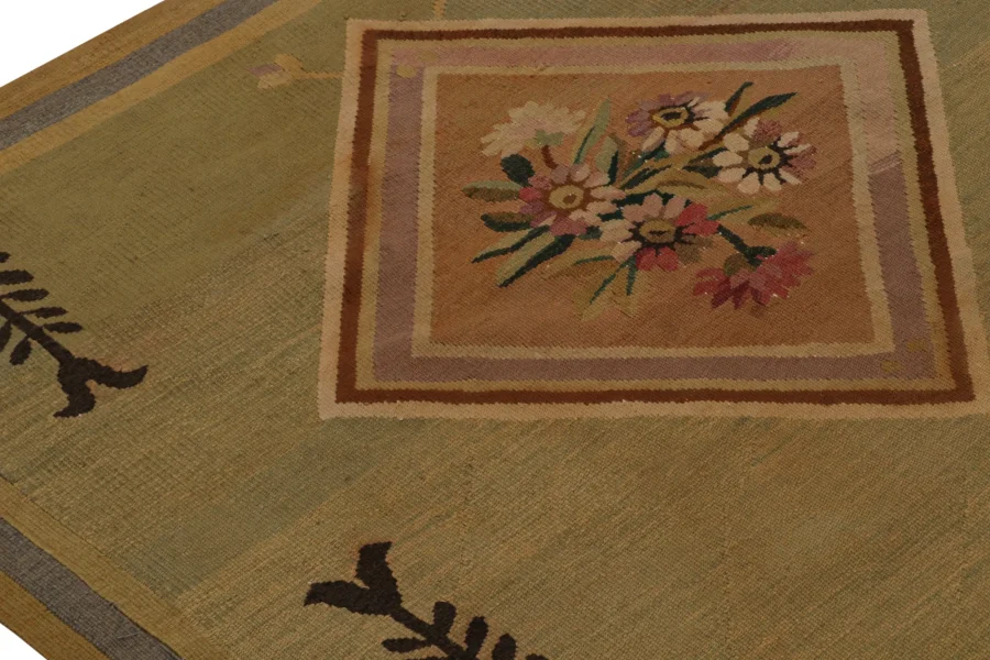Vintage Aubusson Flatweave Rug