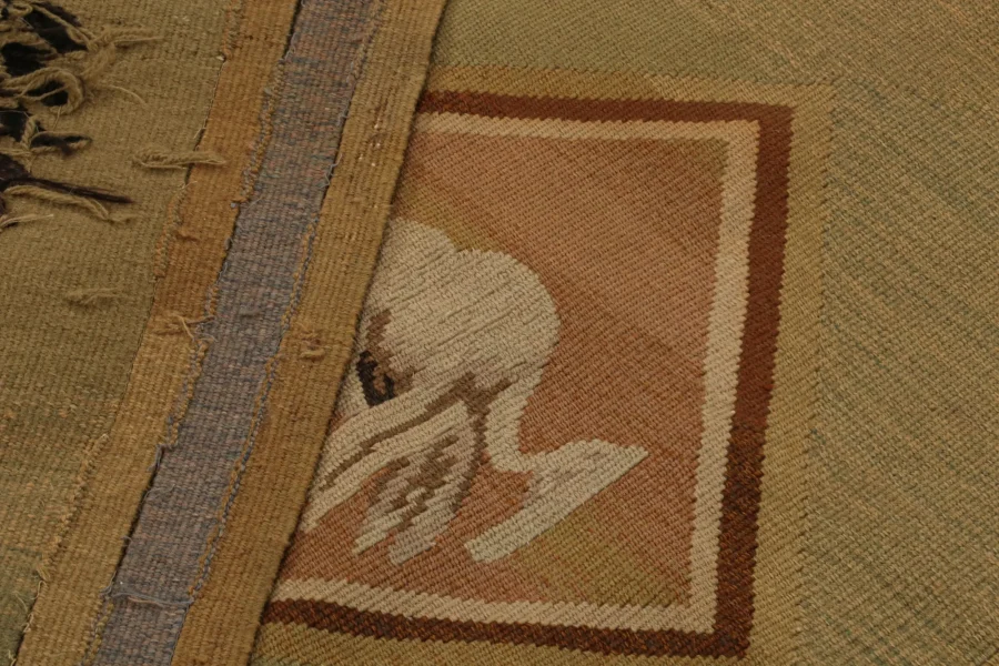 Vintage Aubusson Flatweave Rug