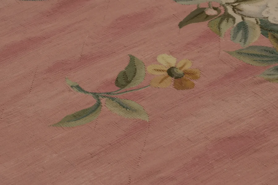 Oversized Antique Aubusson Floral Rug