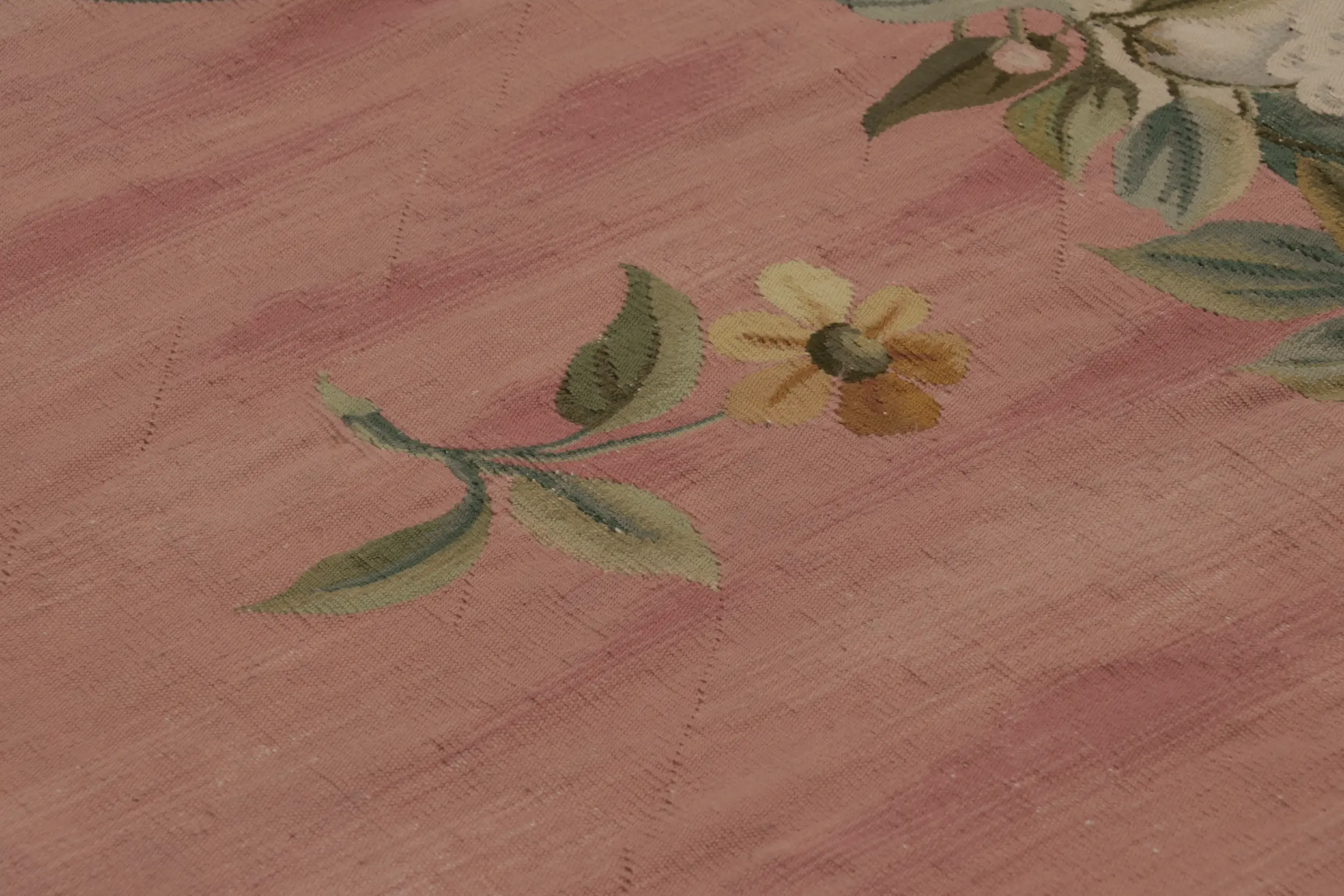 Oversized Antique Aubusson Floral Rug
