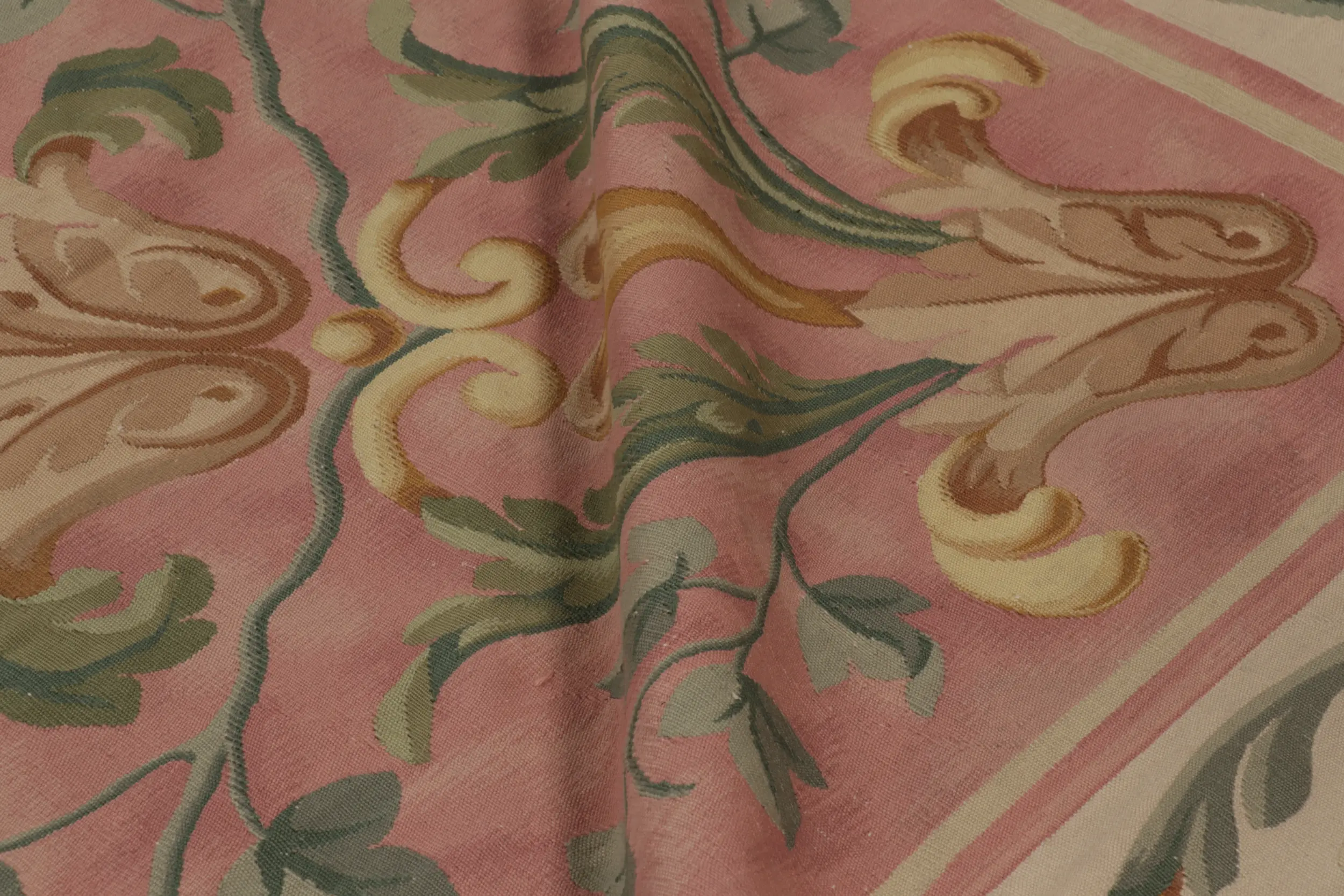 Oversized Antique Aubusson Floral Rug