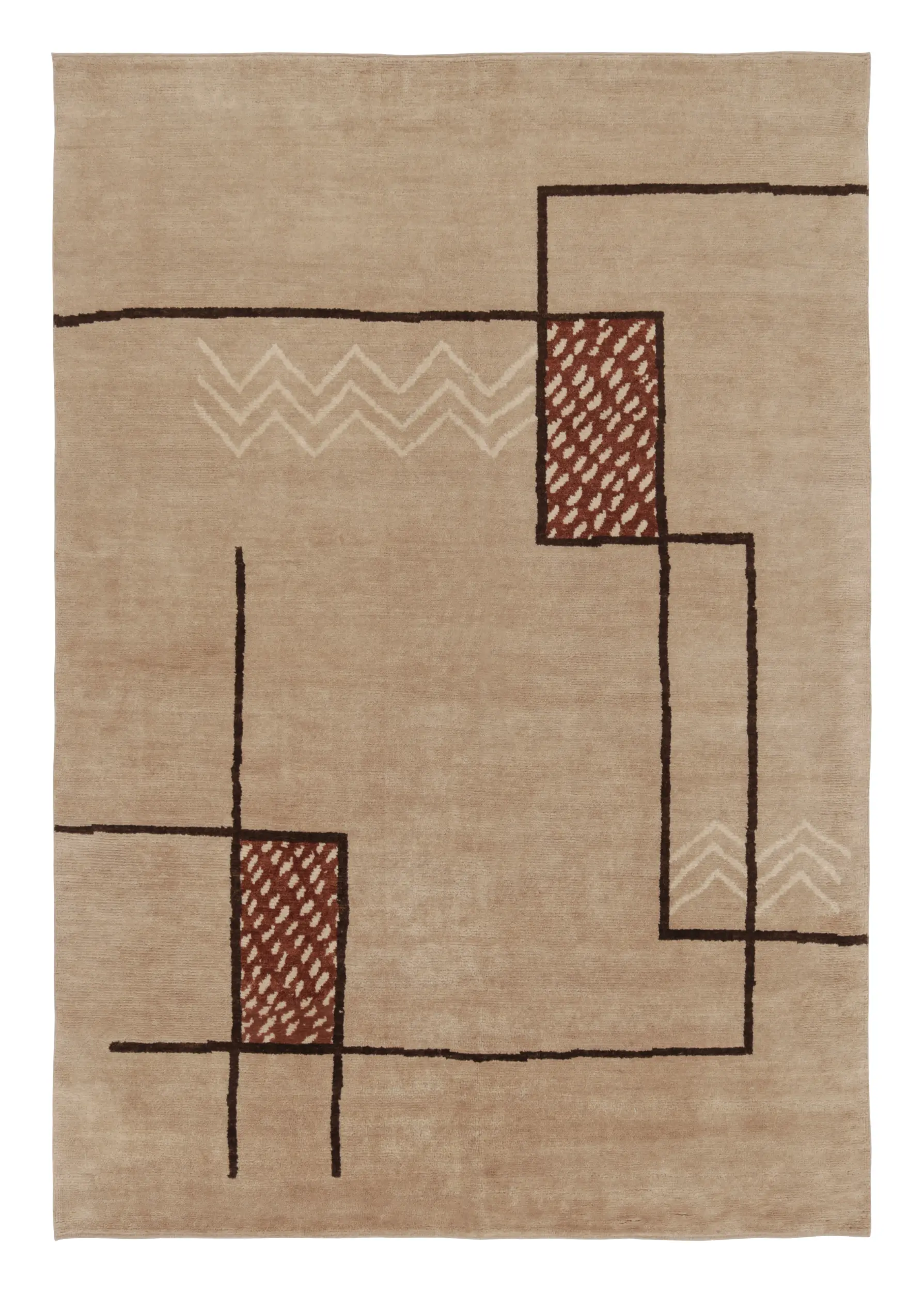 French Art Deco Geometric Rug