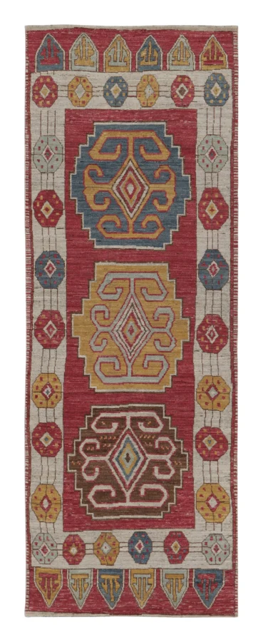 Rug & Kilim’s Traditional Konya Runner Rug with Polychromatic Medallions