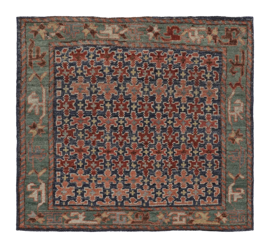 Rug & Kilim’s Shahsavan Persian Square Rug, Playful Floral Patterns