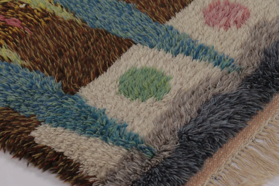 Vintage Swedish Rya Rug