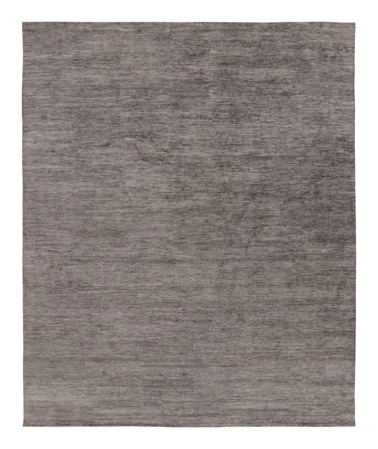 Rug & Kilim’s Oversized Contemporary Textural Rug in Gray and White Striae
