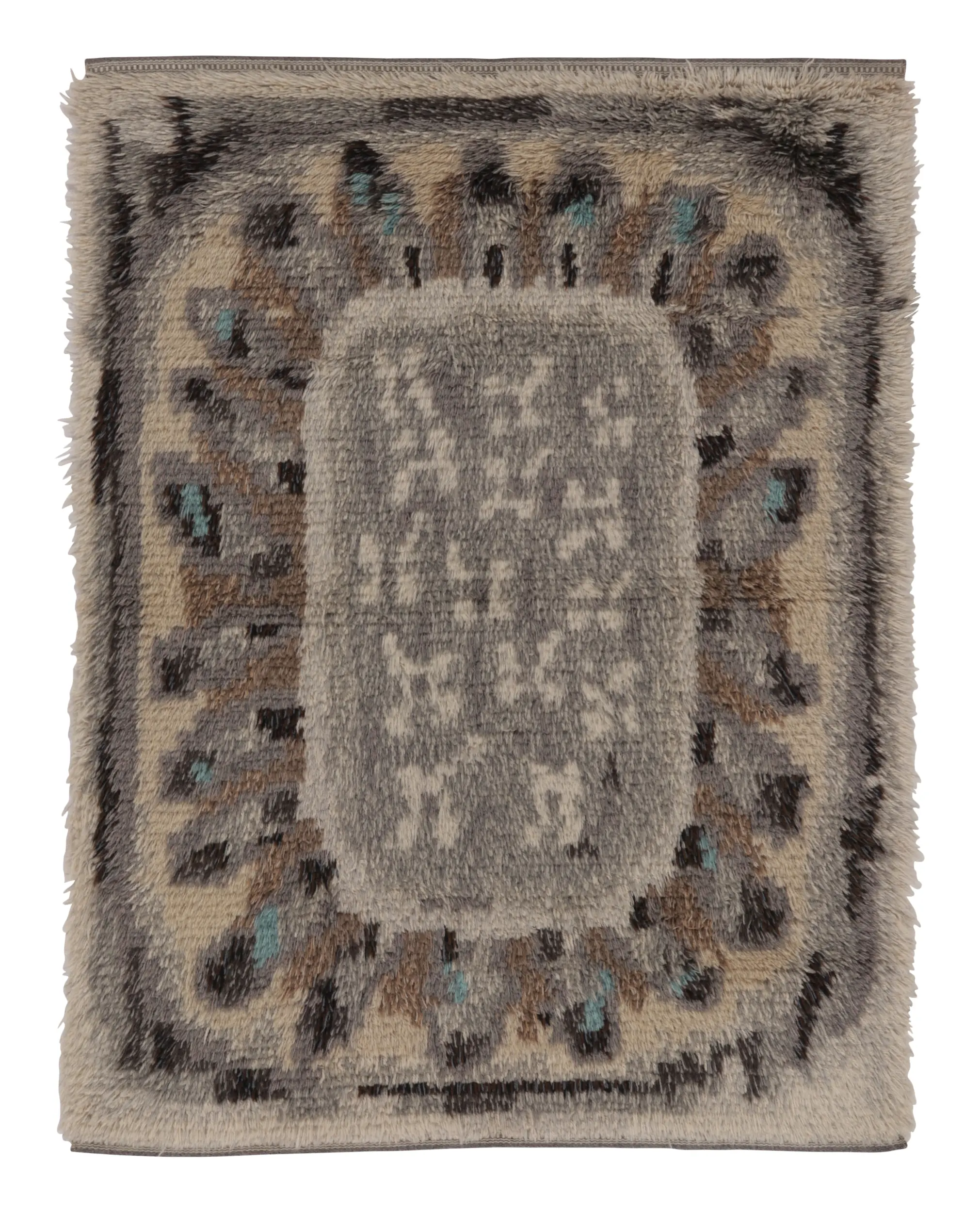 Vintage Swedish Geometric Rug