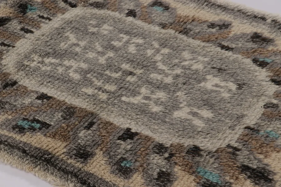 Vintage Swedish Geometric Rug