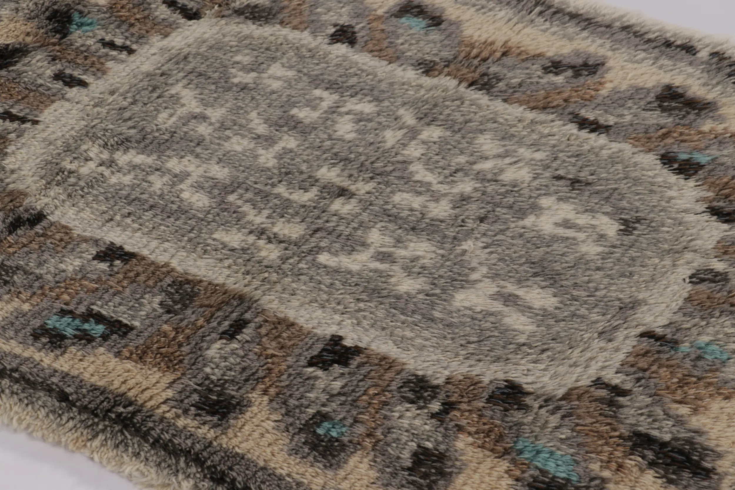Vintage Swedish Geometric Rug