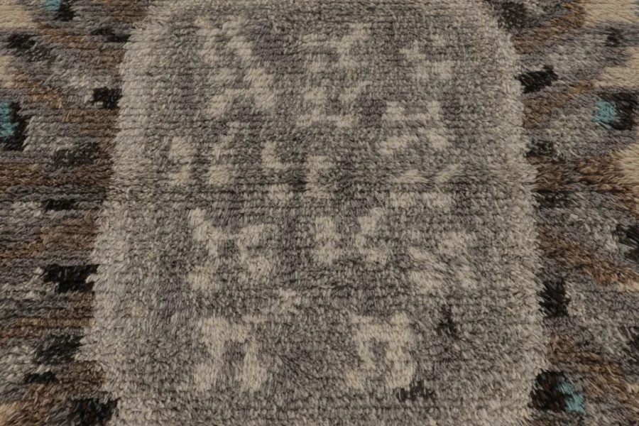 Vintage Swedish Geometric Rug