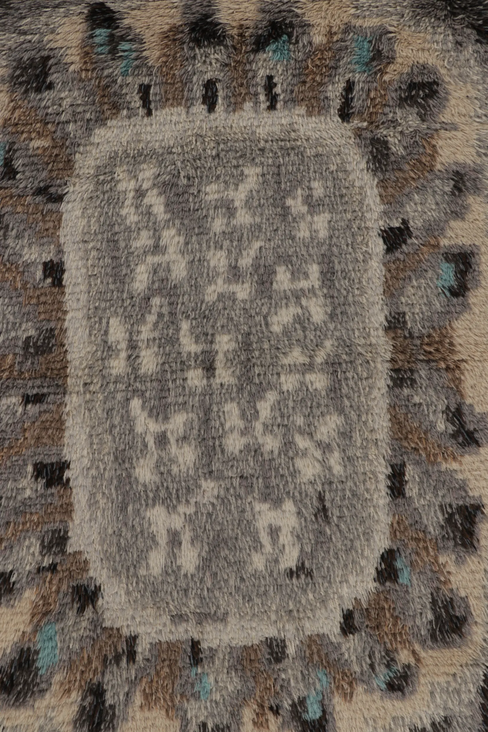 Vintage Swedish Geometric Rug
