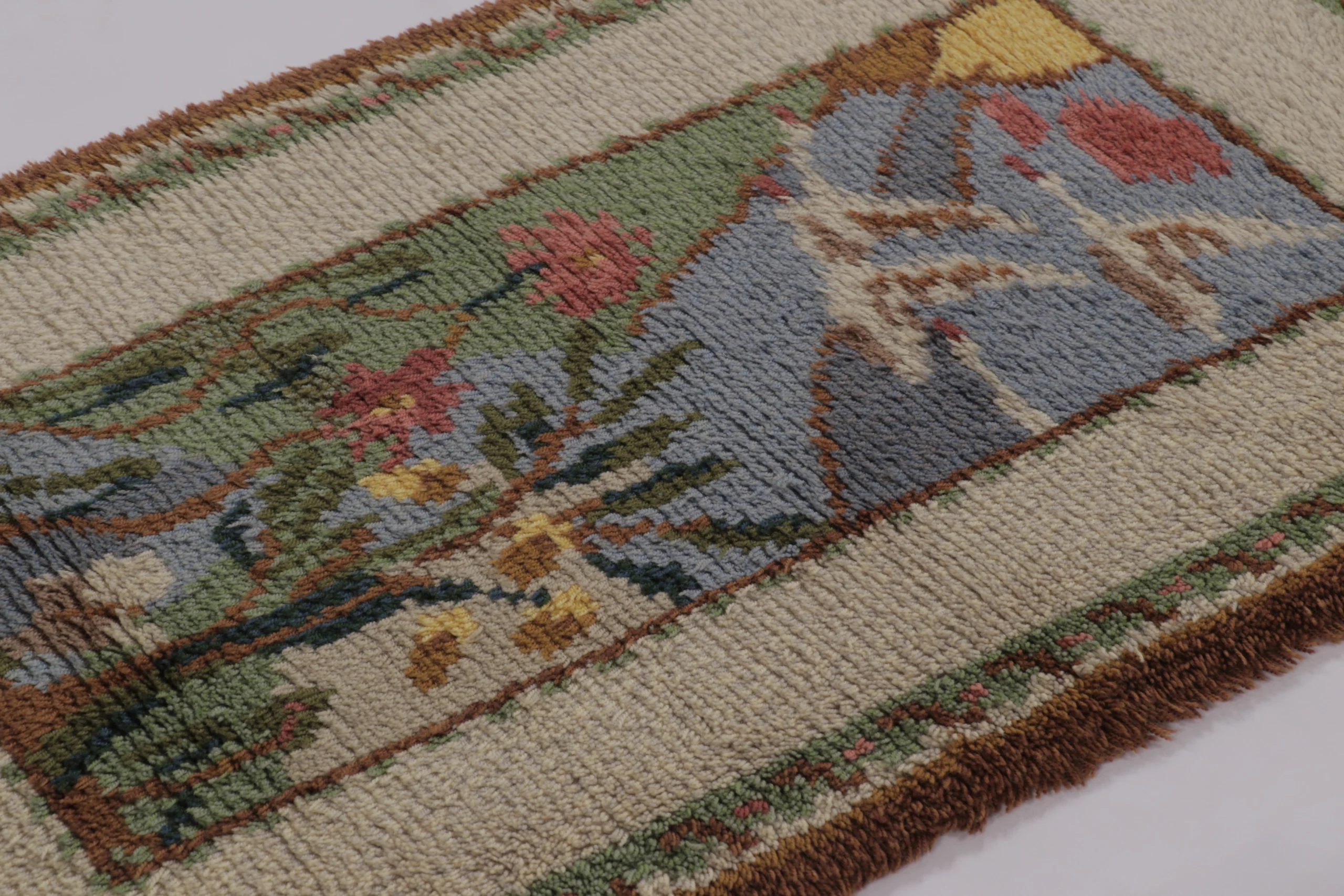 Vintage Swedish Rya Rug