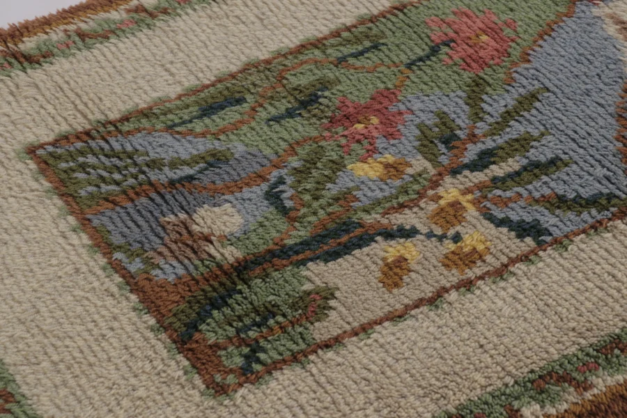 Vintage Swedish Rya Rug