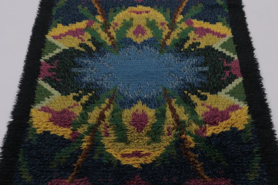 Vintage Swedish Rya Rug
