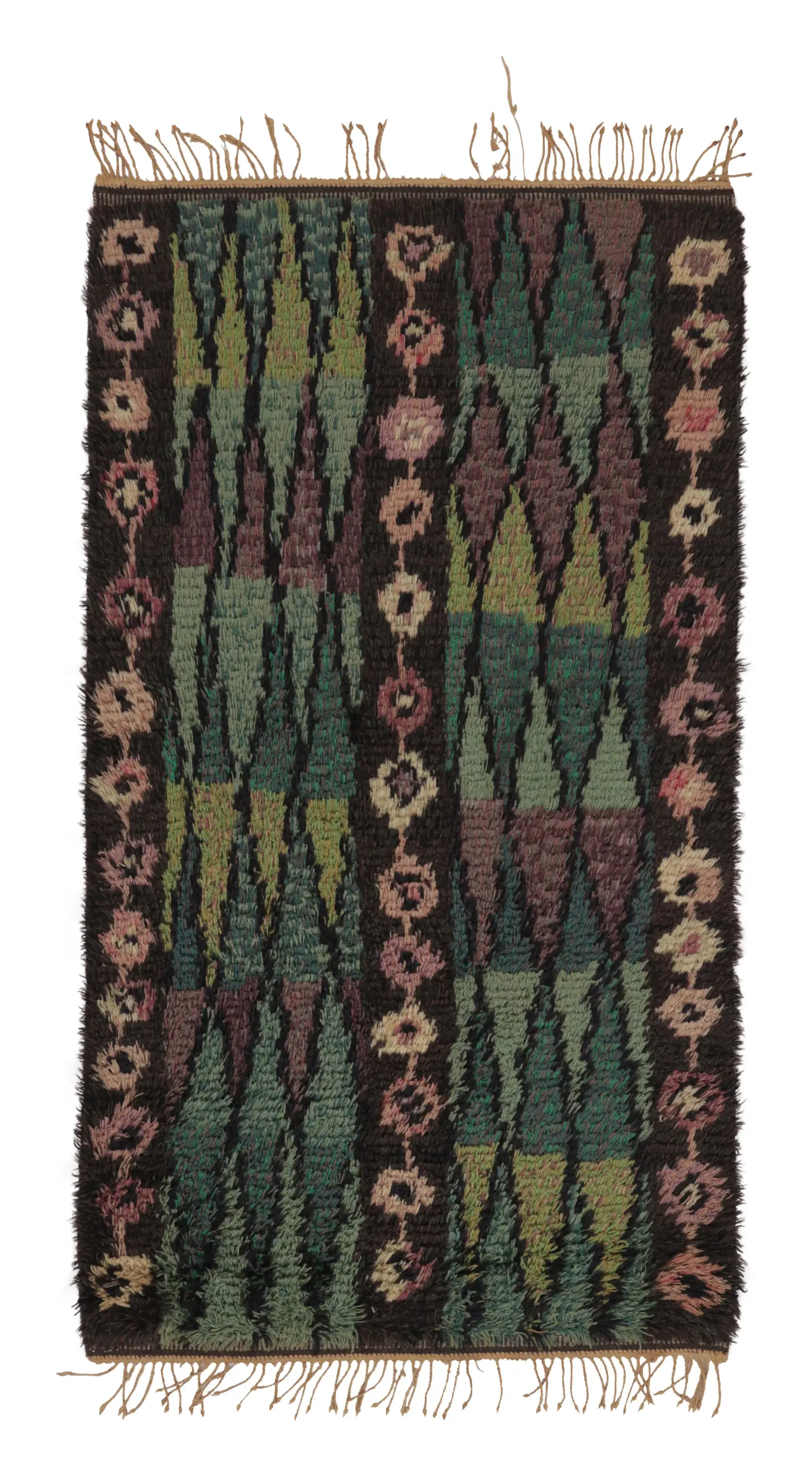 Vintage Swedish Geometric Rug