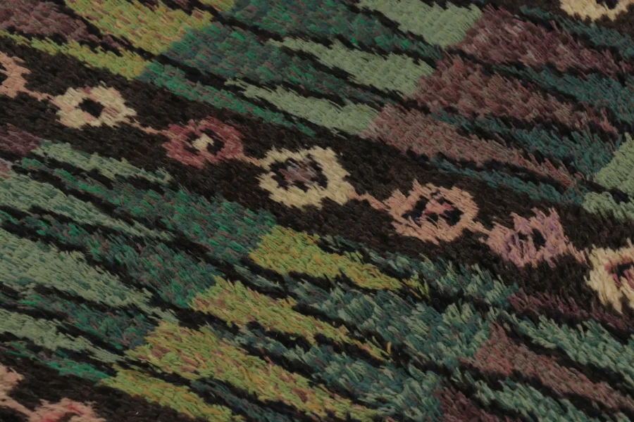 Vintage Swedish Geometric Rug