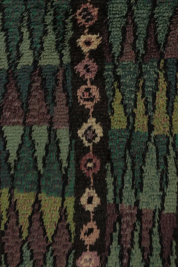 Vintage Swedish Geometric Rug