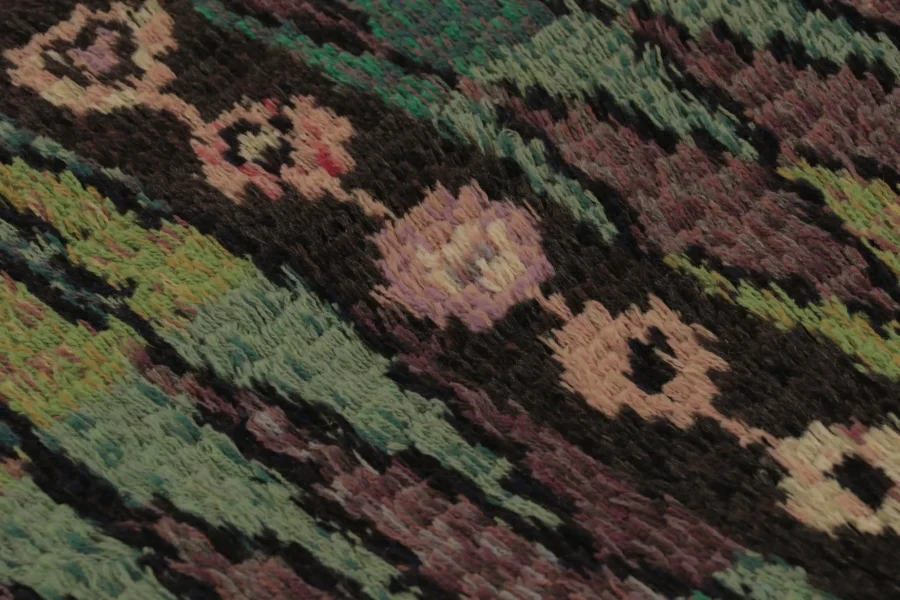 Vintage Swedish Geometric Rug
