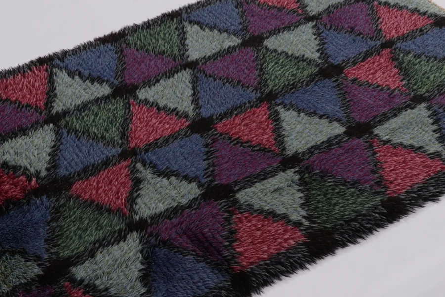 Vintage Swedish Geometric Rug