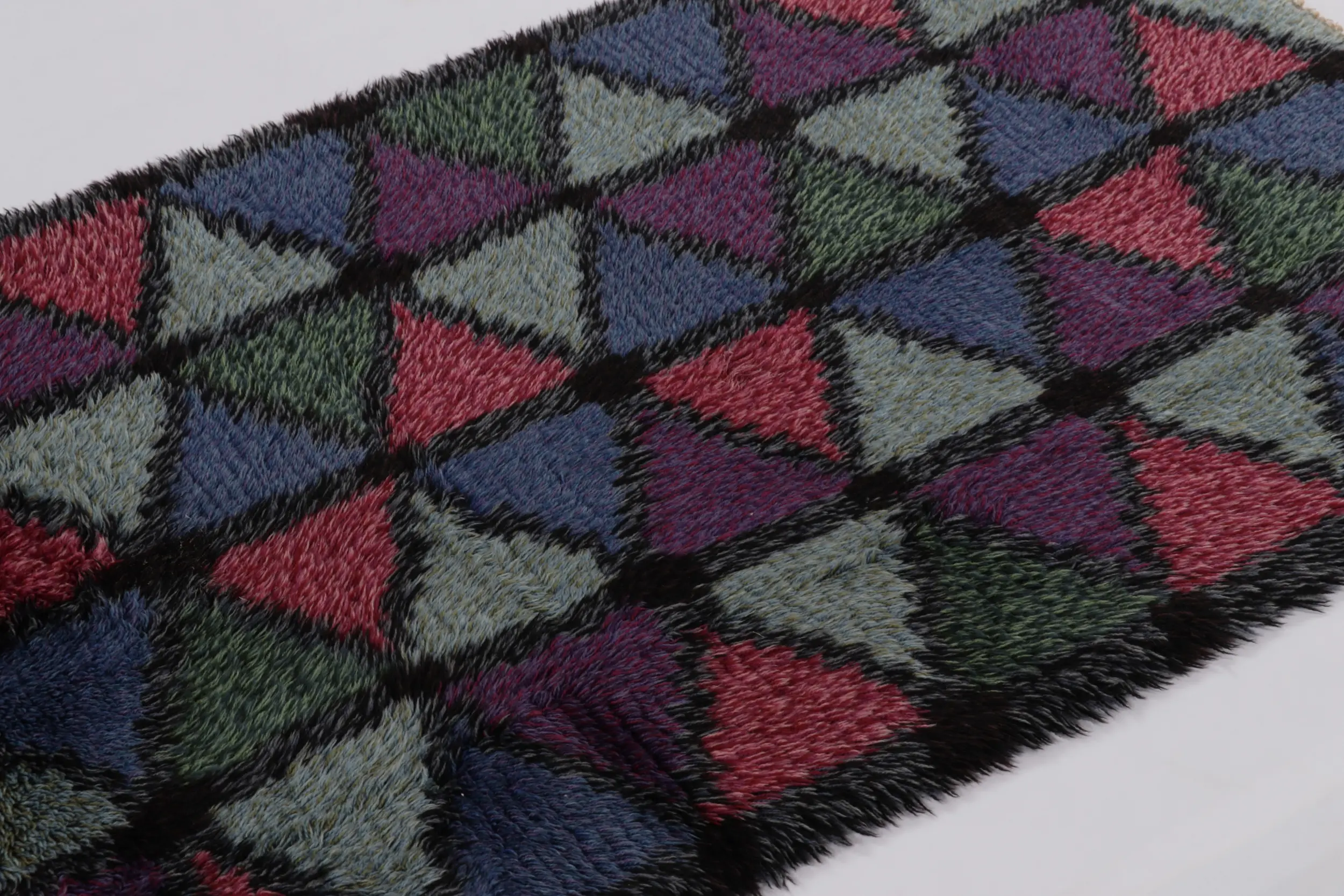 Vintage Swedish Geometric Rug