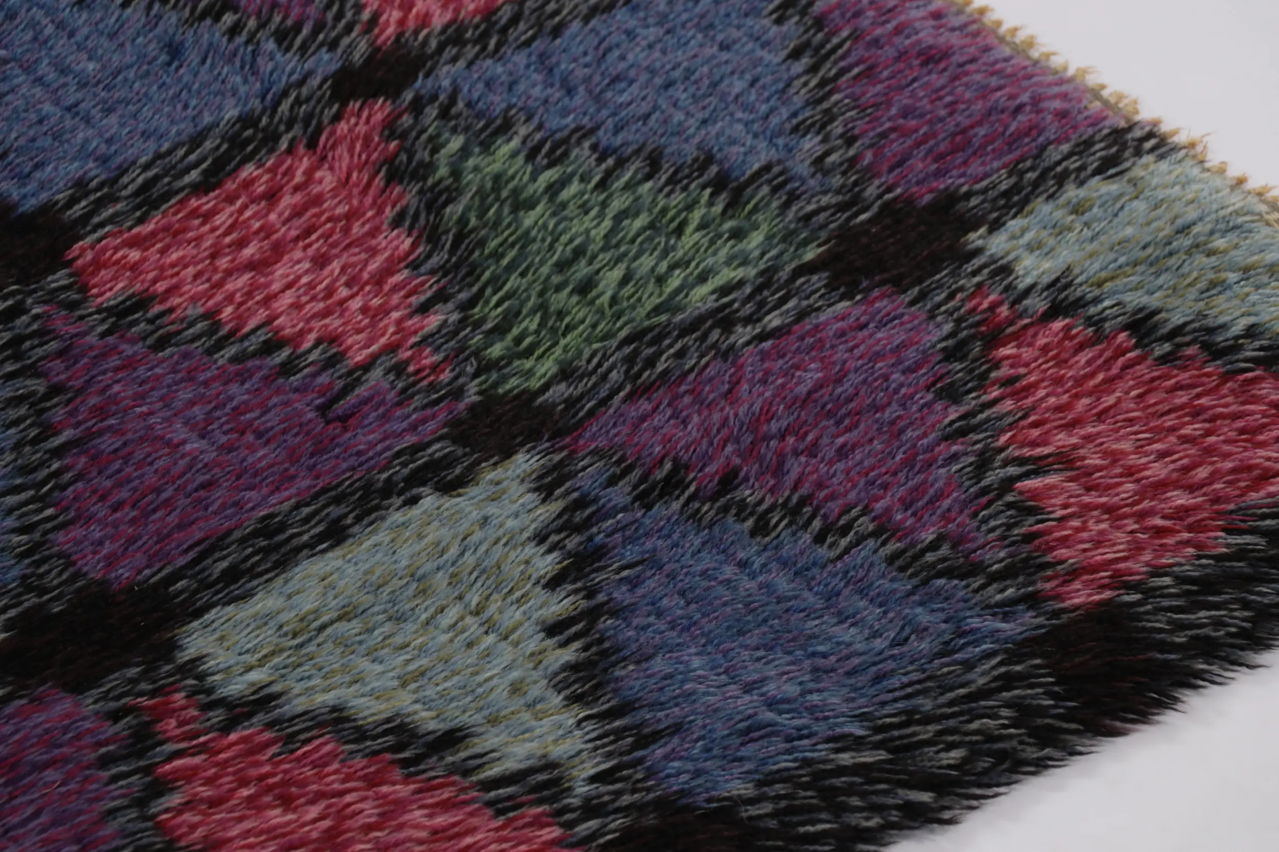 Vintage Swedish Geometric Rug