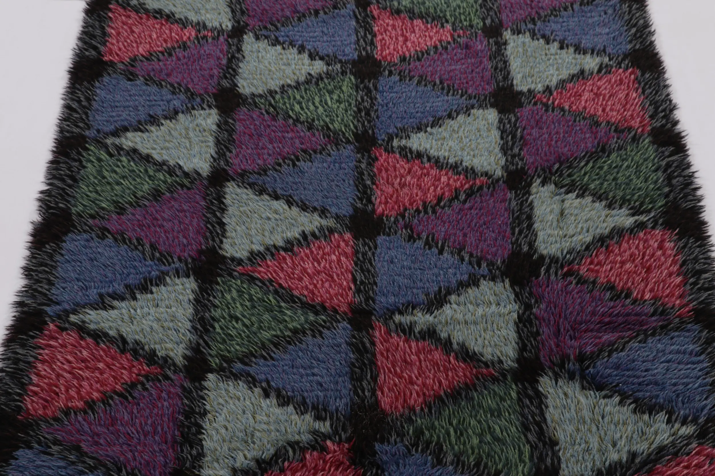 Vintage Swedish Geometric Rug