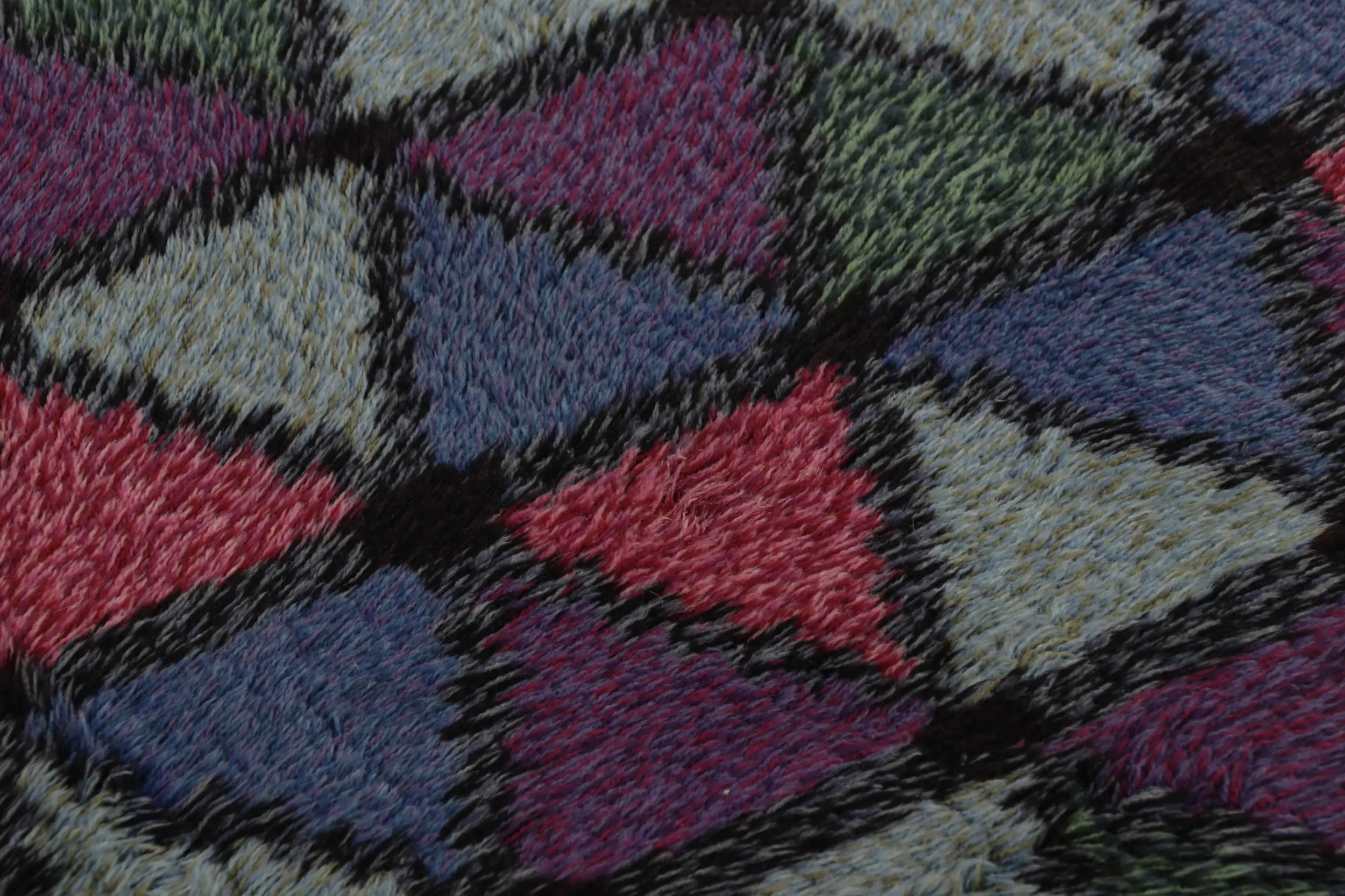 Vintage Swedish Geometric Rug