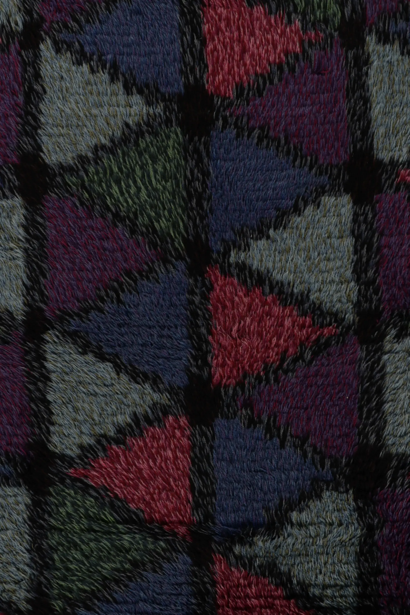 Vintage Swedish Geometric Rug